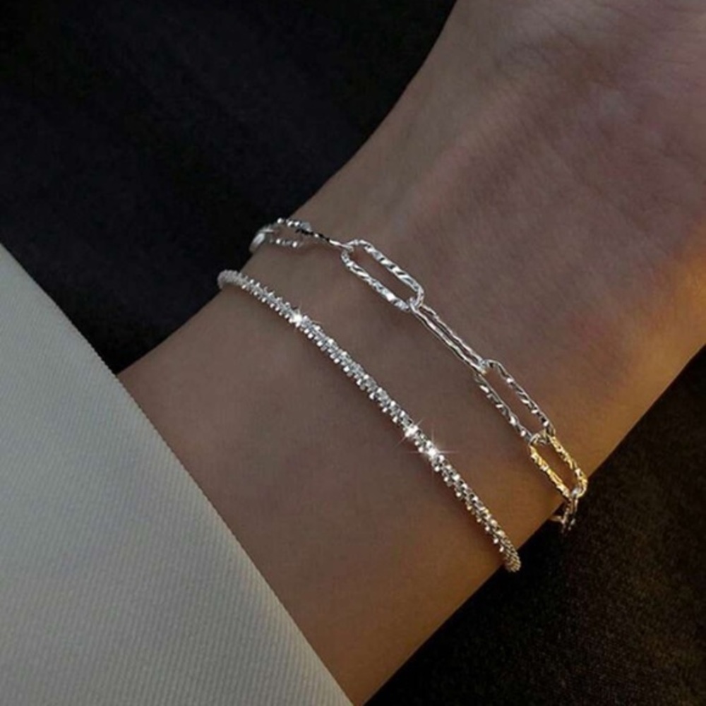 Silver Layered Bracelets